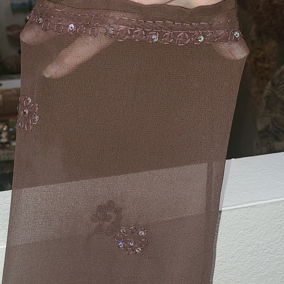 Betty B Brown Sequined Sheer Tunic - Picture 4 of 7